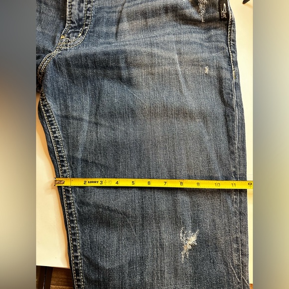 Silver Jeans Co Gordie Men's 38x32 Loose Fit Straight Leg Blue Wash Distressed - Picture 9 of 13